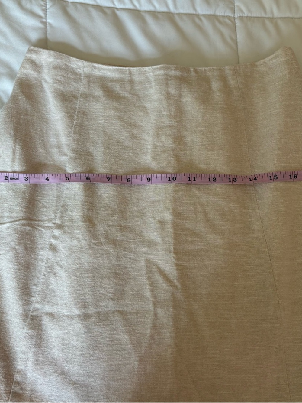 Loft Women’s Cream/Beige Linen Blend A-Line Mini Skirt - Picture 8 of 9